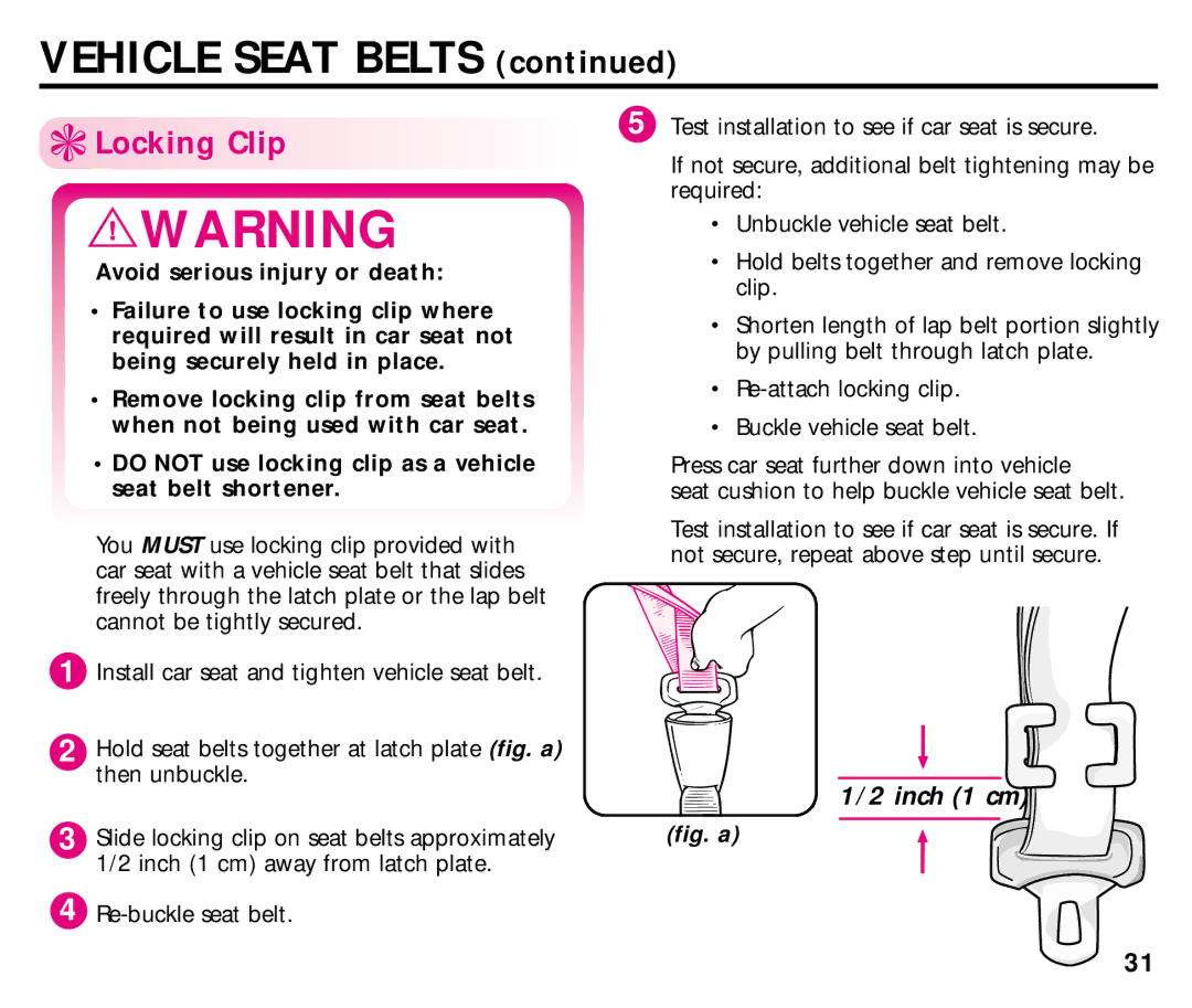 Graco ISPC008BA 08/02 manual Locking Clip 