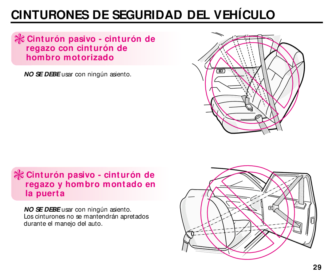 Graco ISPC008BA 08/02 manual No SE Debe usar con ningún asiento 