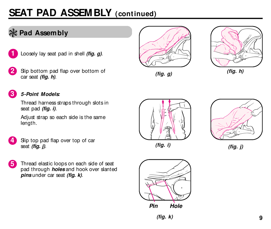 Graco ISPC014BB manual Seat PAD Assembly, Pad Assembly 