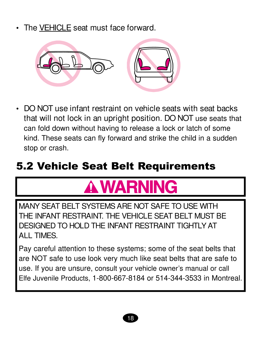 Graco ISPC019CB owner manual Vehicle Seat Belt Requirements 