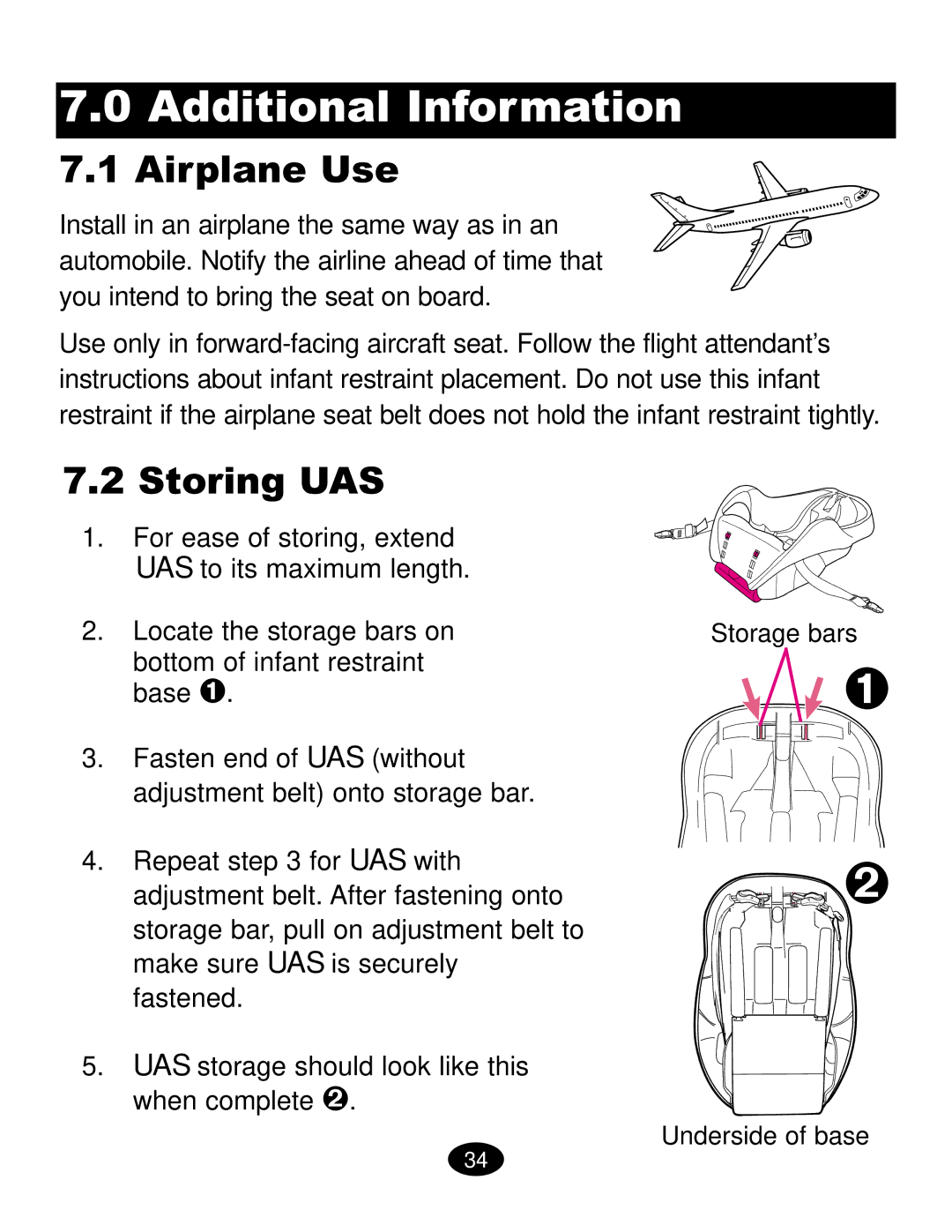 Graco ISPC019CB owner manual Additional Information, Airplane Use, Storing UAS 