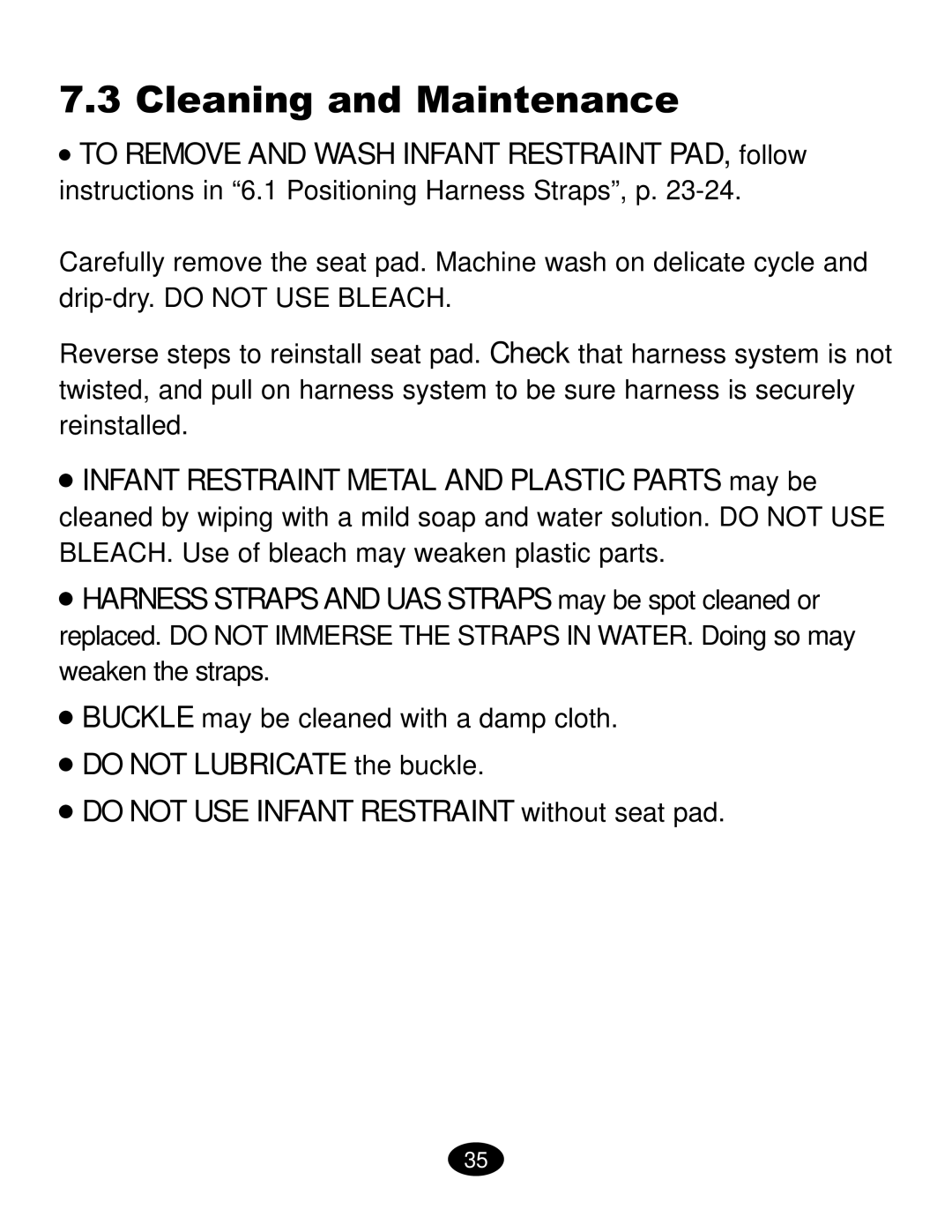 Graco ISPC019CB owner manual Cleaning and Maintenance 