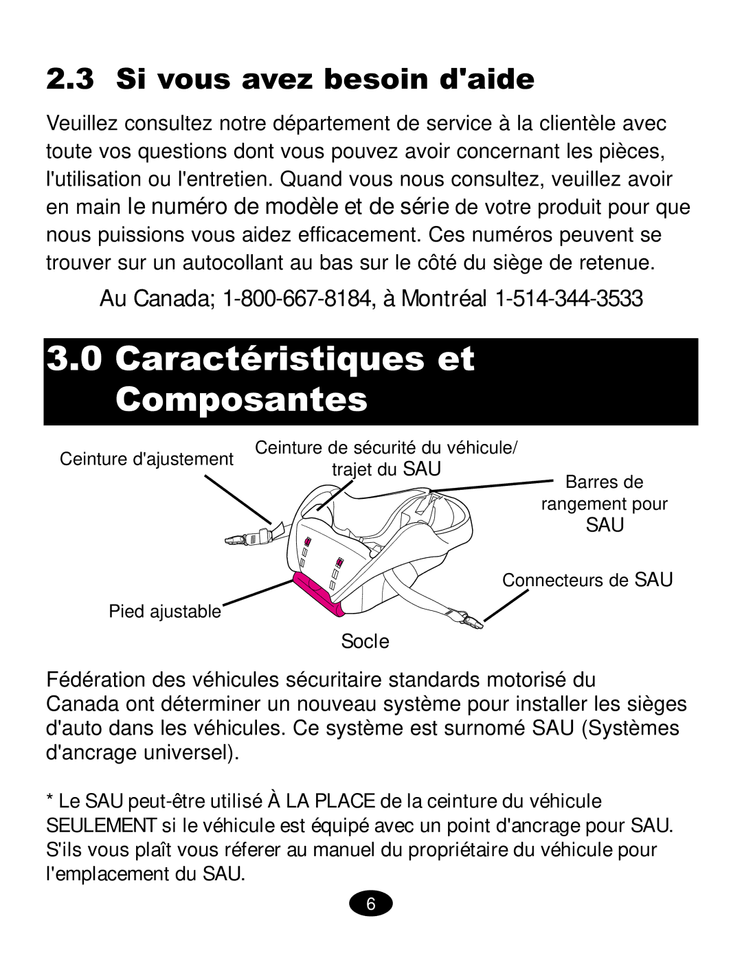 Graco ISPC019CB owner manual Caractéristiques et Composantes, Si vous avez besoin daide 