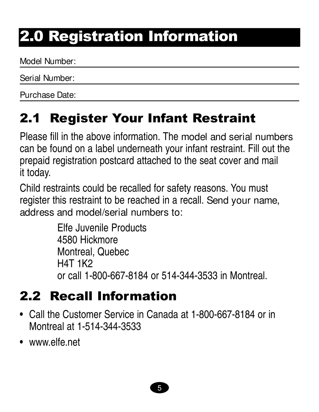 Graco ISPC019CB owner manual Registration Information, Register Your Infant Restraint, Recall Information 