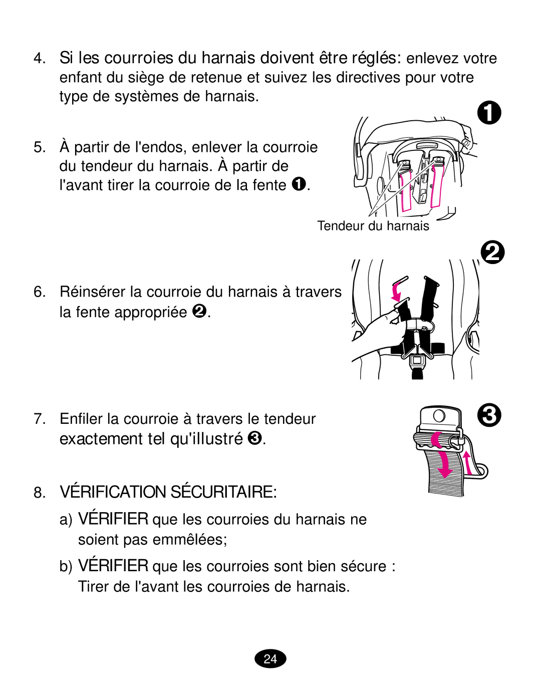 Graco ISPC019CB owner manual Type de systèmes de harnais, Vérification Sécuritaire 