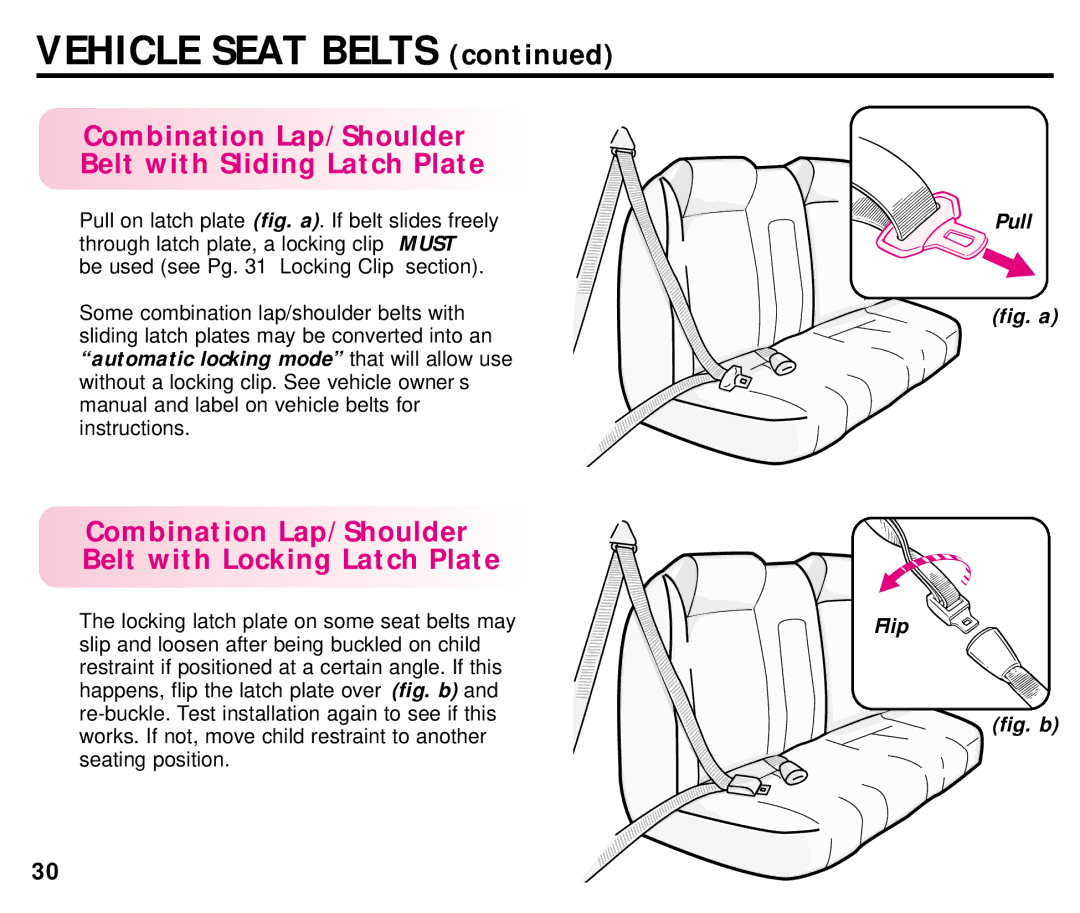 Graco ISPC054BA manual Combination Lap/Shoulder Belt with Sliding Latch Plate, Pull 