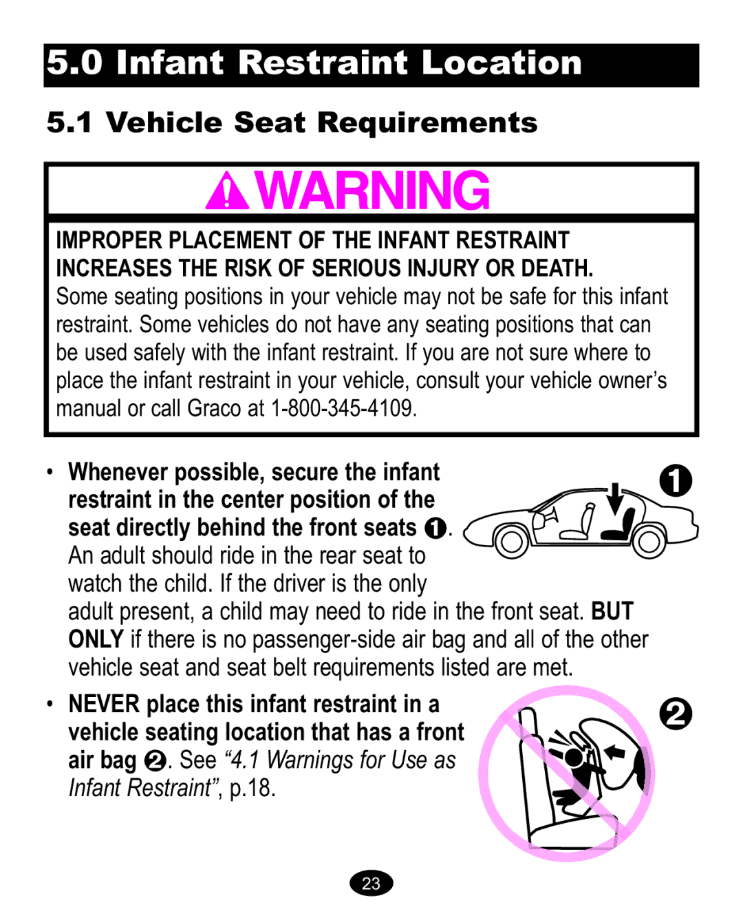 Graco PD117392A, ISPC089BB, 1761532 owner manual Vehicle Seat Requirements 