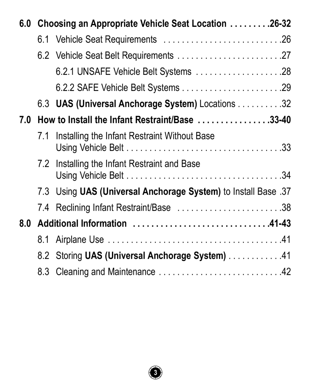 Graco ISPC094CB owner manual UAS Universal Anchorage System Locations 