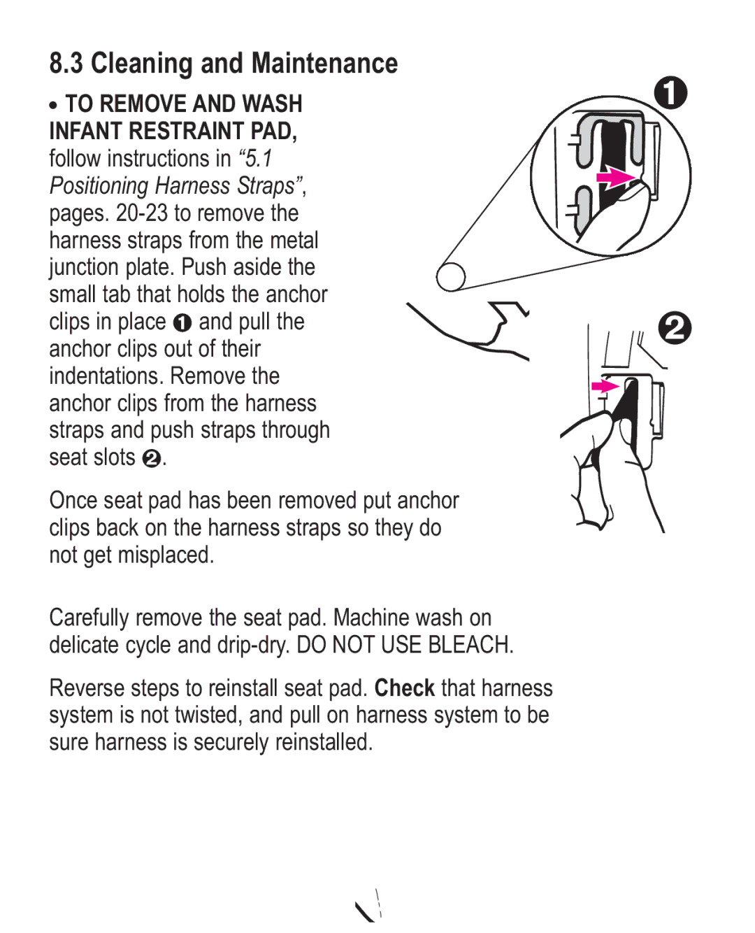 Graco ISPC094CB owner manual Cleaning and Maintenance, To Remove and Wash 