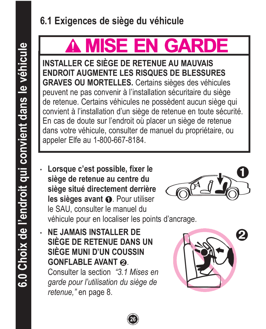 Graco ISPC094CB owner manual Exigences de siège du véhicule, Installer 