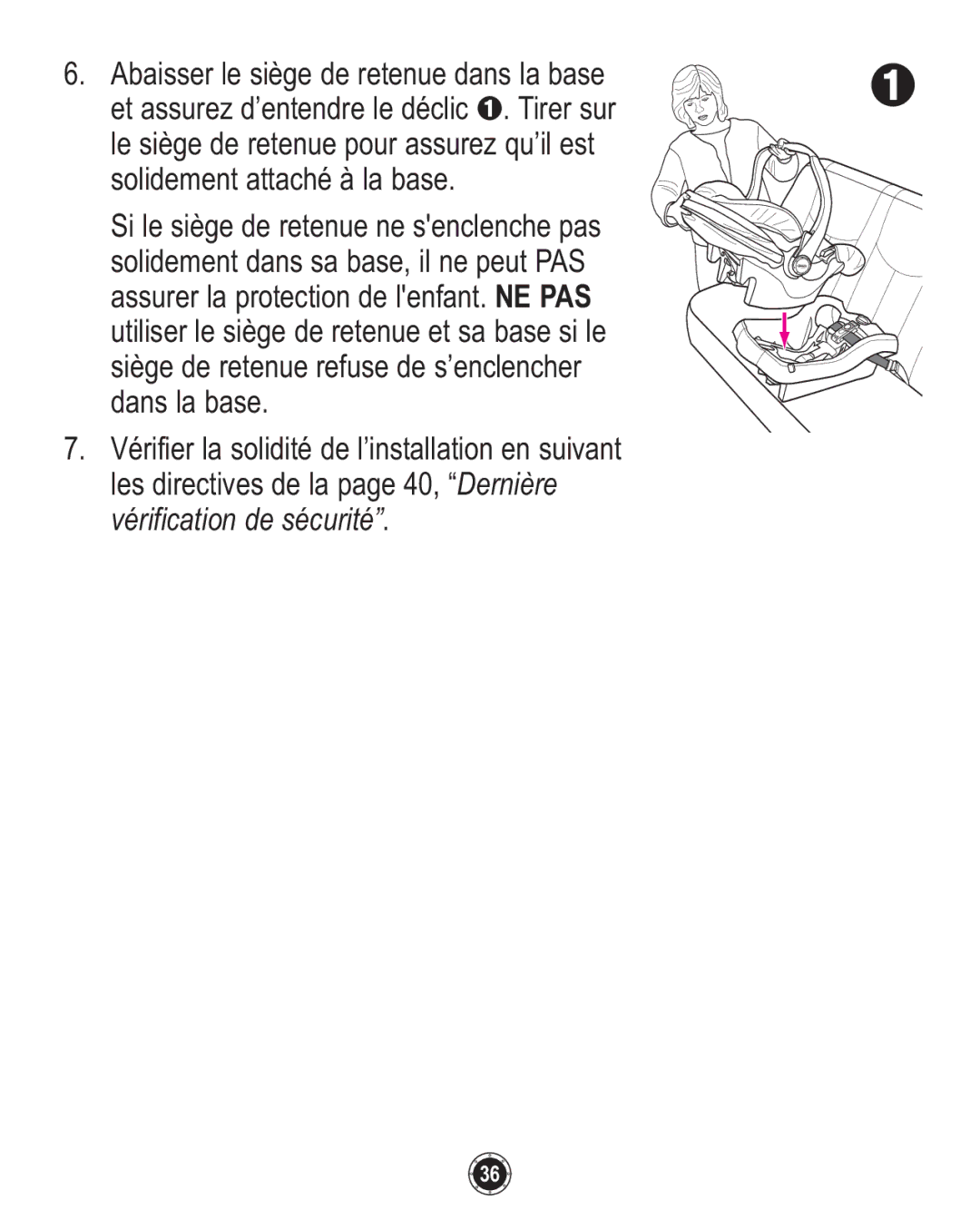 Graco ISPC094CB owner manual Vérification de sécurité 