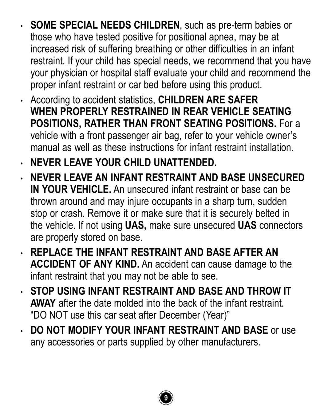 Graco ISPC094CB owner manual Never Leave Your Child Unattended 