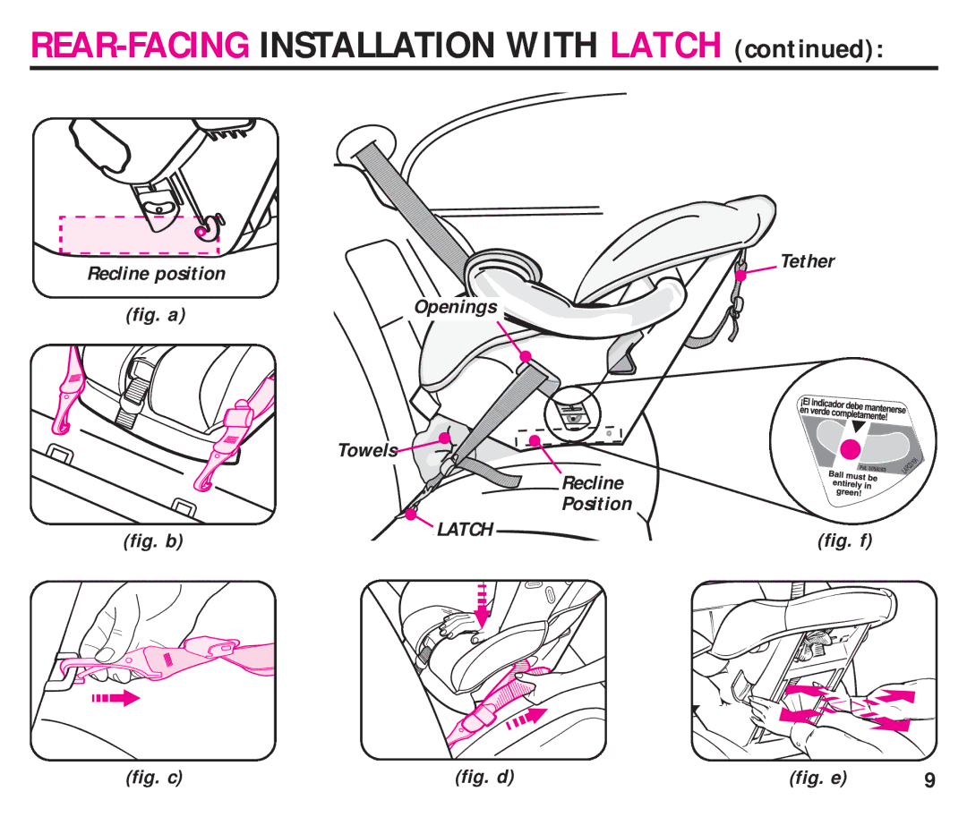 Graco ISPC099BA instruction manual REAR-FACING Installation with Latch 