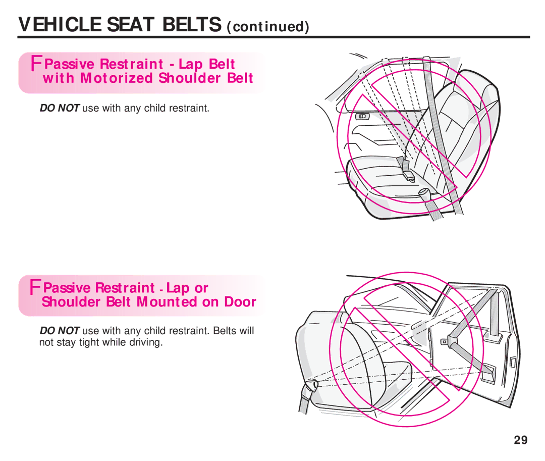 Graco ISPC099BA instruction manual Passive Restraint Lap Belt with Motorized Shoulder Belt 