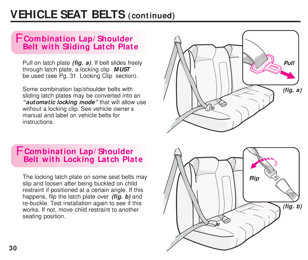 Graco ISPC099BA instruction manual Combination Lap/Shoulder Belt with Sliding Latch Plate, Pull 