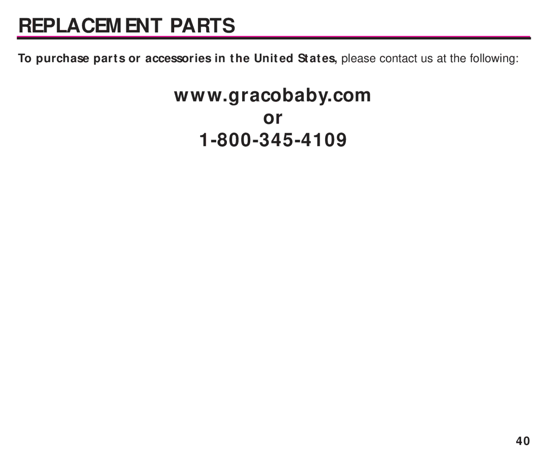 Graco ISPC099BA instruction manual Replacement Parts 