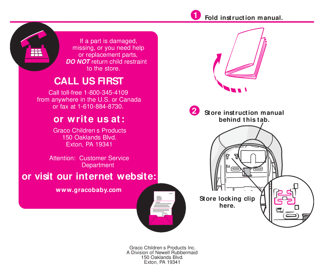 Graco ISPC099BA instruction manual Call US First 