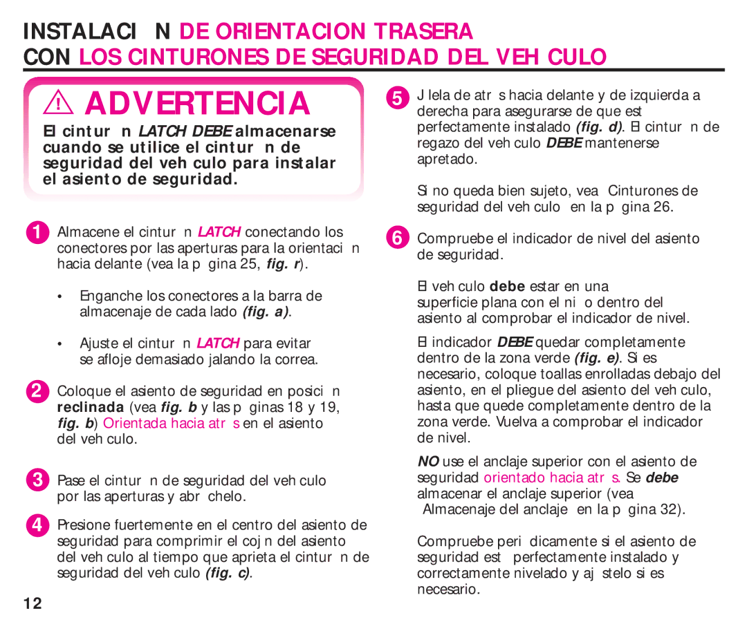 Graco ISPC099BA instruction manual Advertencia 