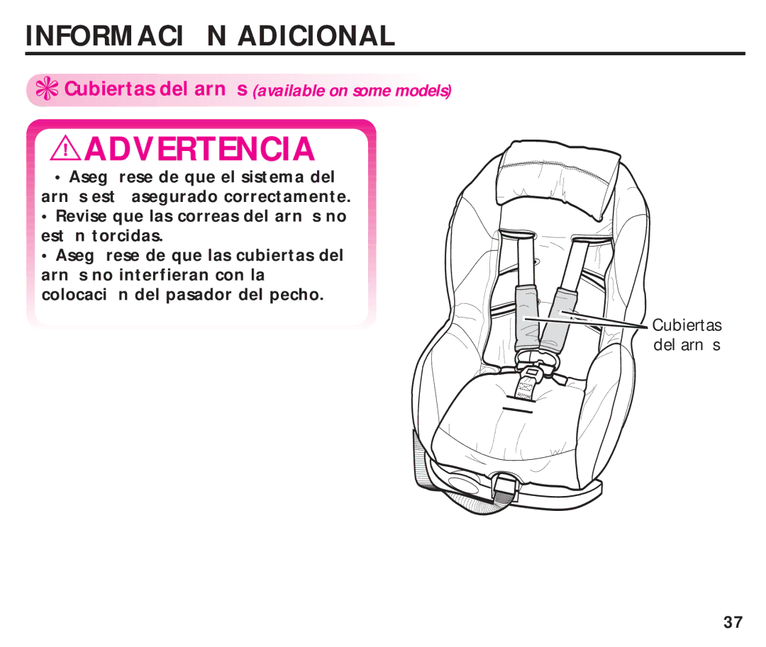 Graco ISPC099BA instruction manual Cubiertas del arn s 