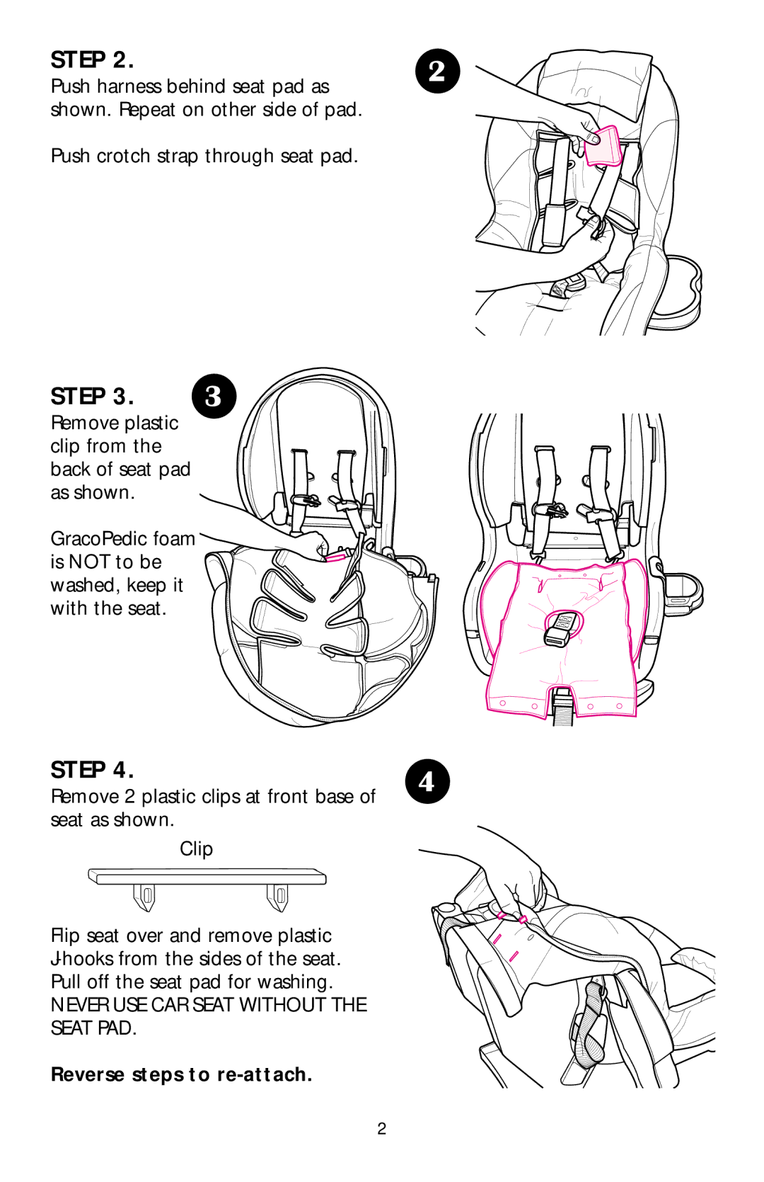 Graco ISPC099BA instruction manual Reverse steps to re-attach 