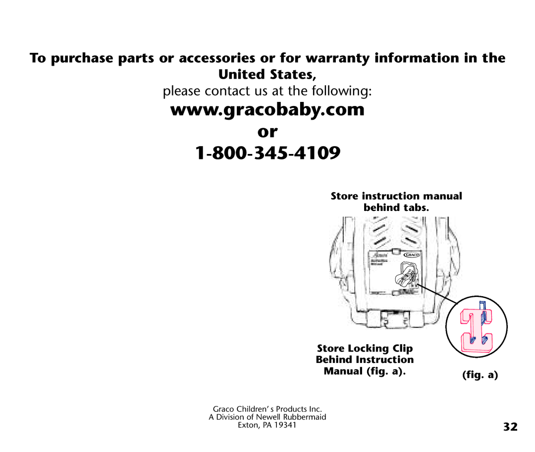 Graco ISPC116BA instruction manual Please contact us at the following 