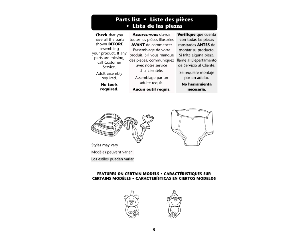 Graco ISPD004AB, 8751FFD, 4E02LJG Parts list Liste des pièces Lista de las piezas, Assurez-vous davoir Verifique que cuenta 