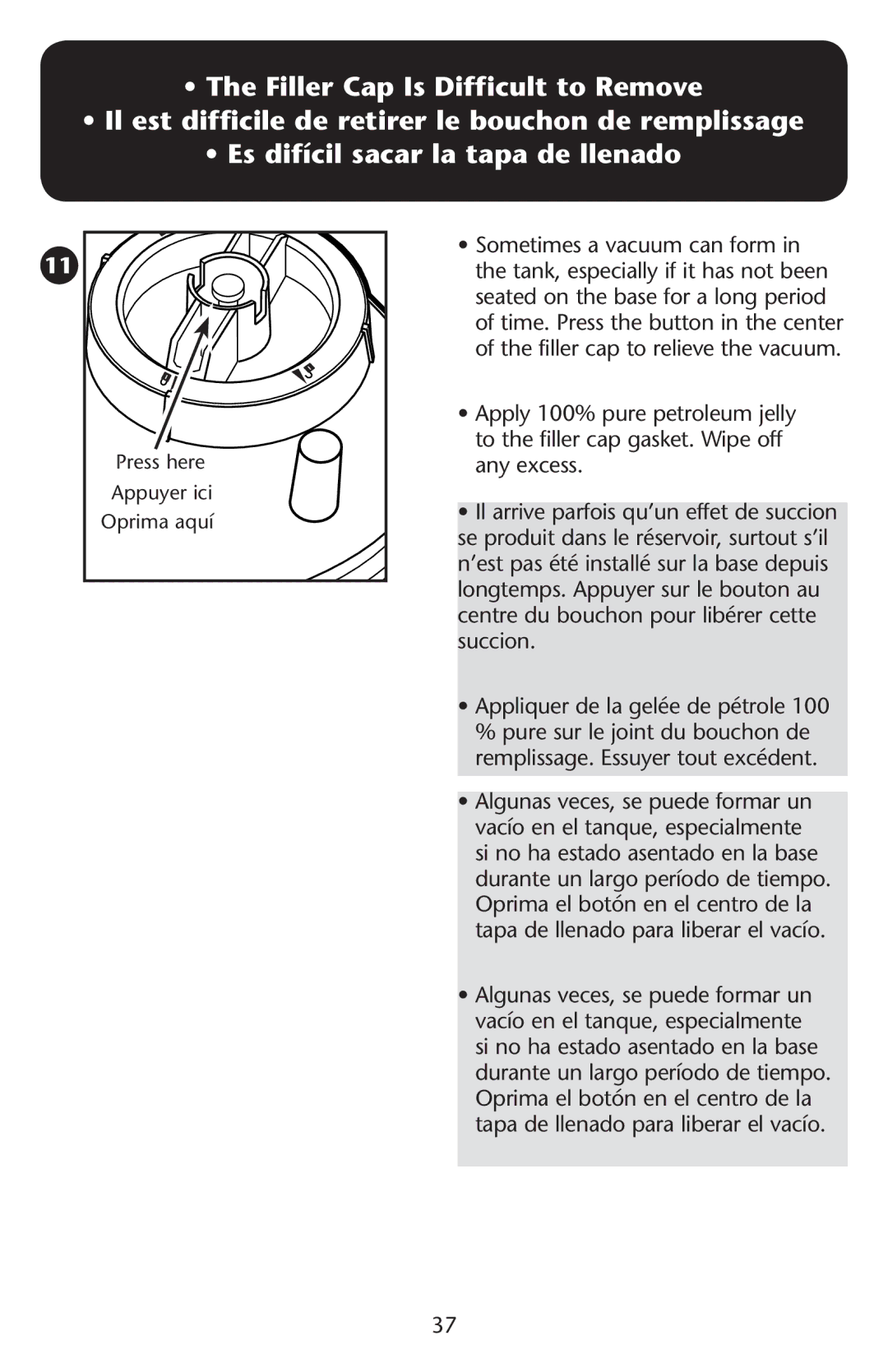 Graco ISPD023AB owner manual Press here Appuyer ici Oprima aquí 