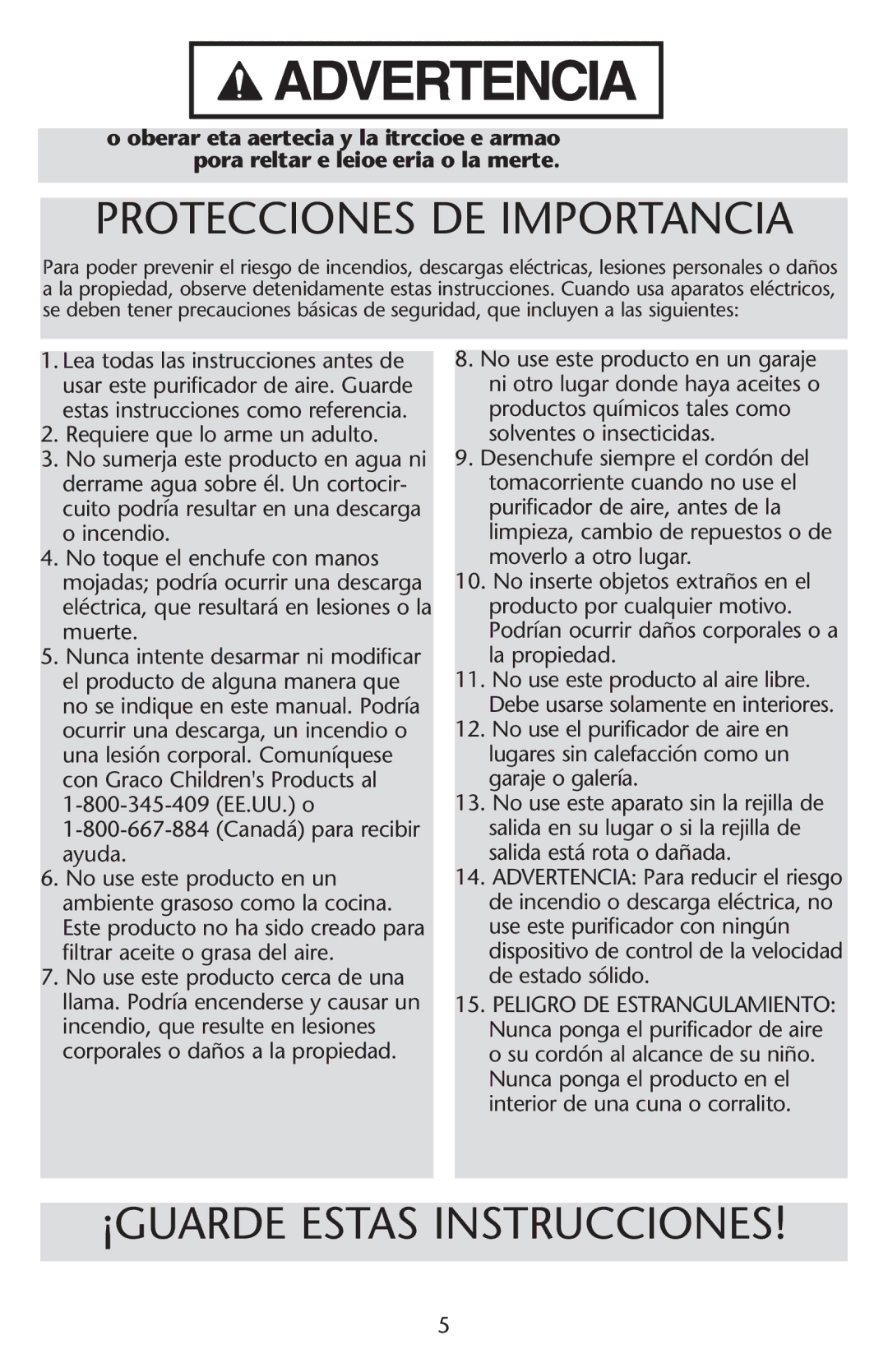 Graco ISPD024AB owner manual Protecciones DE Importancia, ¡GUARDE Estas Instrucciones 