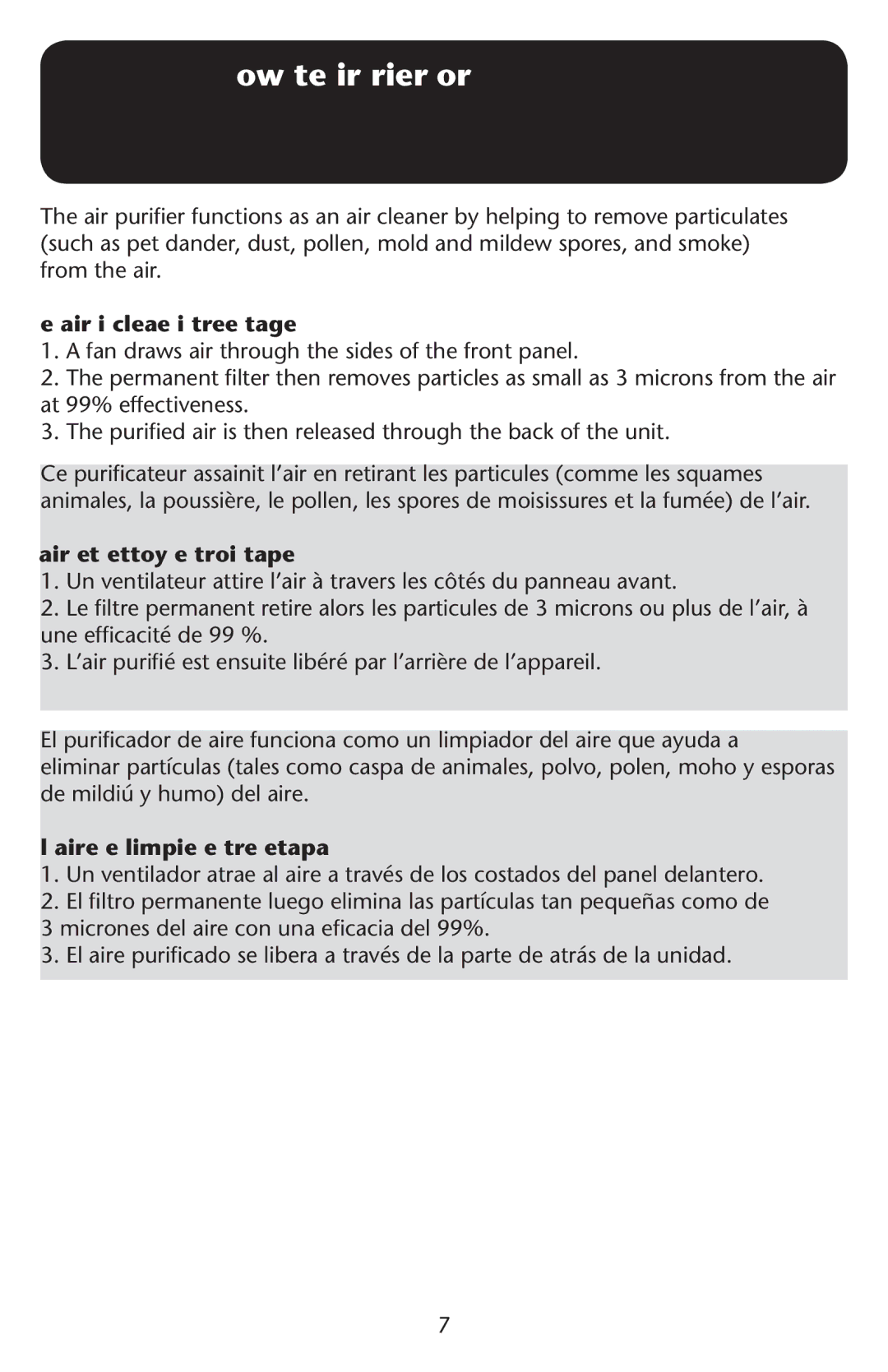 Graco ISPD024AB owner manual Air is cleaned in three stages 