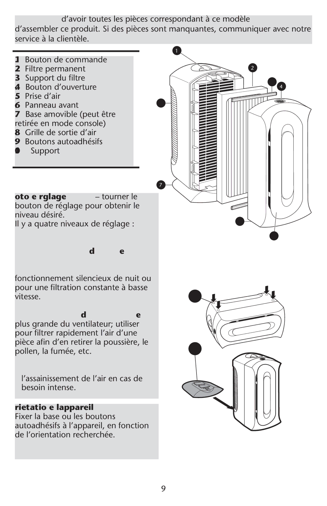 Graco ISPD024AB owner manual Panneau avant 