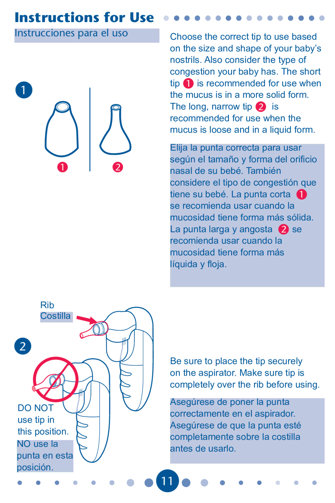 Graco ISPD035BE 11/10 owner manual Instructions for Use, Instrucciones para el uso 