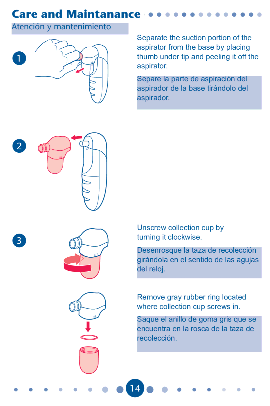 Graco ISPD035BE 11/10 owner manual Care and Maintanance, Atención y mantenimiento 