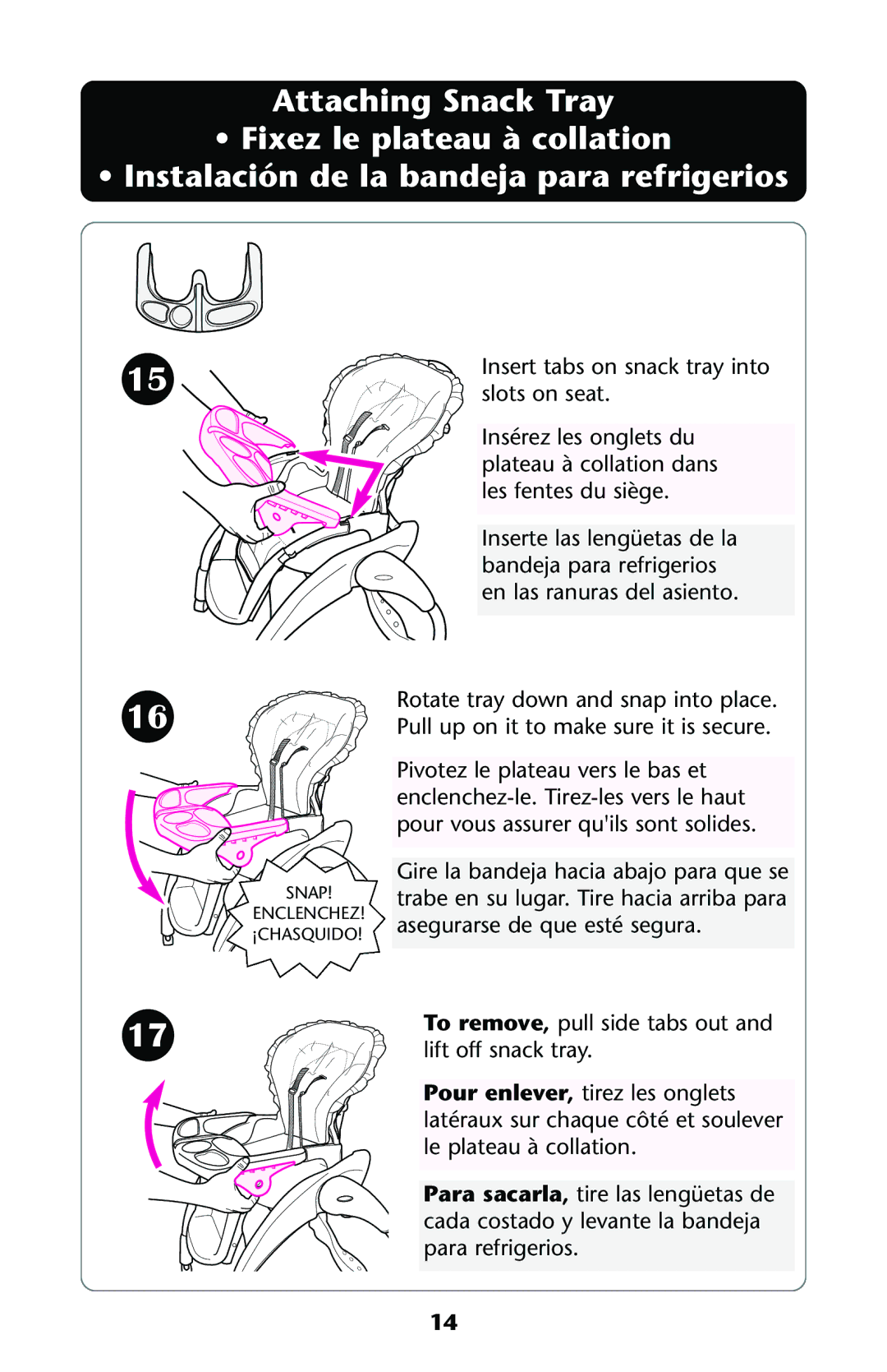 Graco ISPH013AB 05/05 owner manual Snap Enclenchez ¡CHASQUIDO 