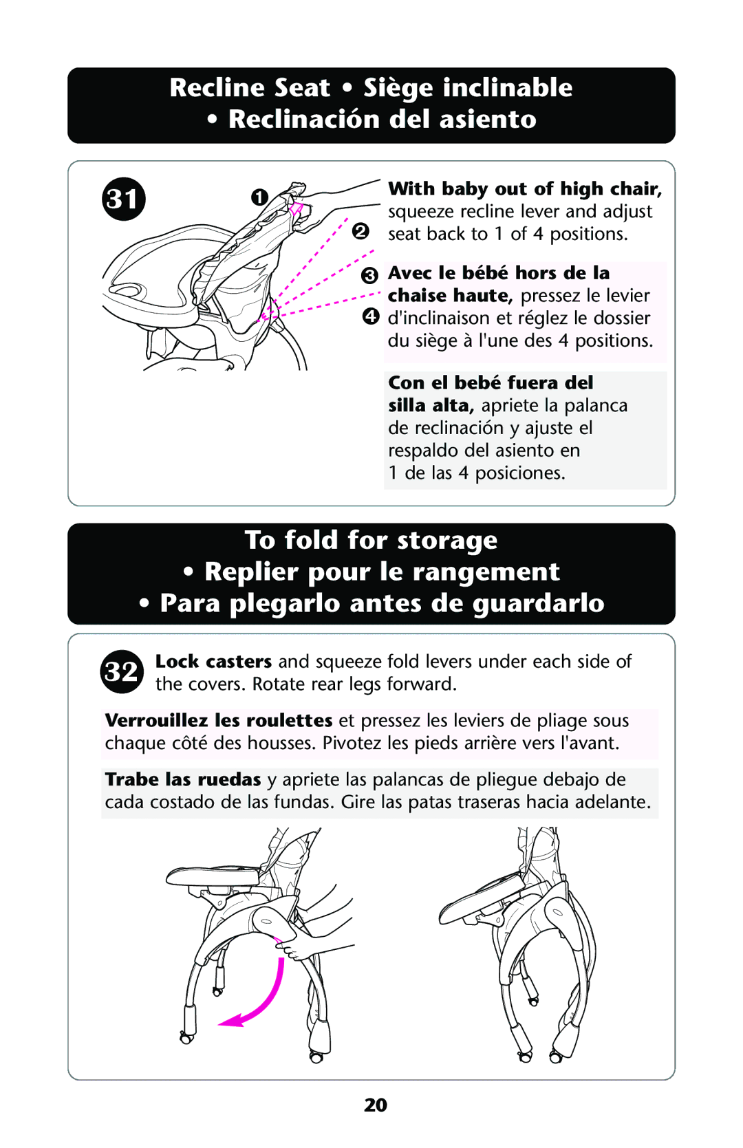 Graco ISPH013AB 05/05 owner manual Recline Seat Siège inclinable Reclinación del asiento 