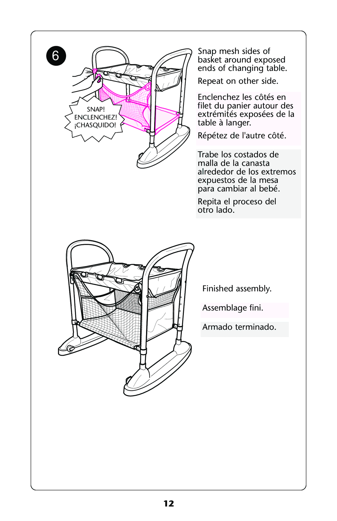 Graco ISPJ002AB manual Snap Enclenchez ¡CHASQUIDO 