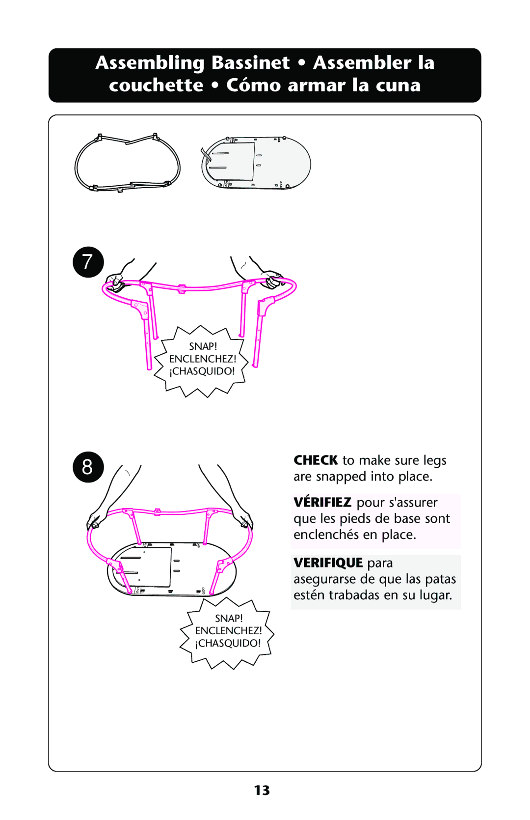 Graco ISPJ002AB manual Snap Enclenchez ¡CHASQUIDO 