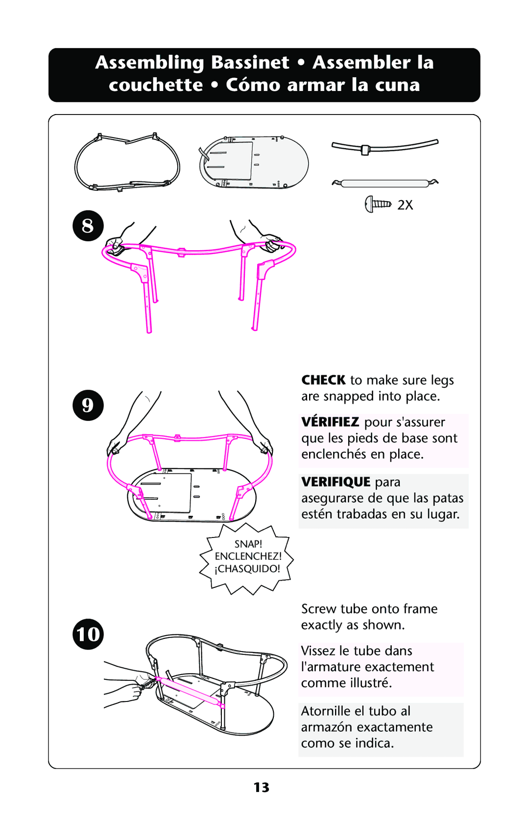 Graco ISPJ003AB manual Snap Enclenchez ¡CHASQUIDO 