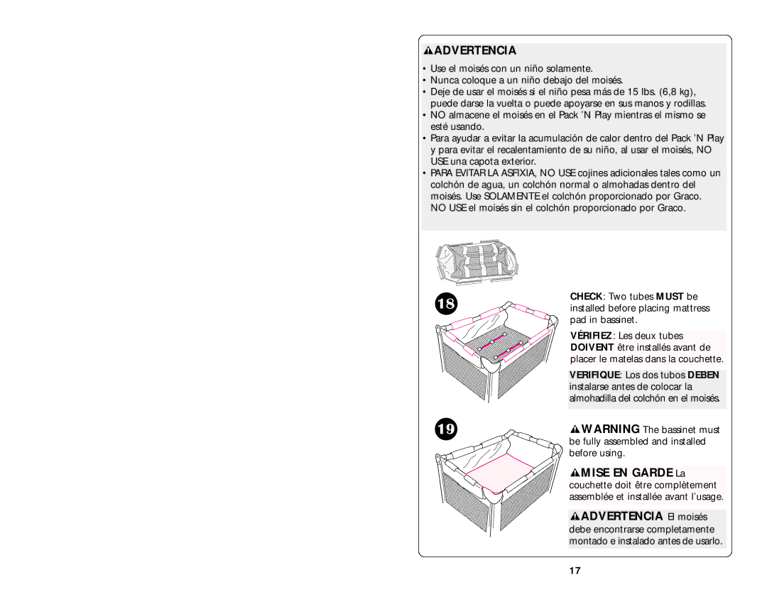 Graco ISPP003AA manual Advertencia 