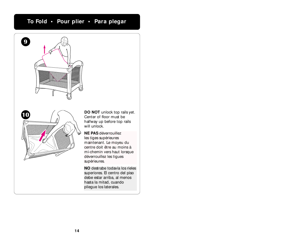 Graco ISPP004AB manual To Fold Pour plier Para plegar 