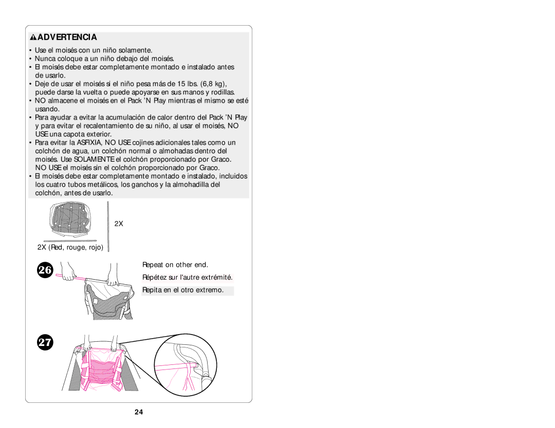 Graco ISPP004AB manual Advertencia 