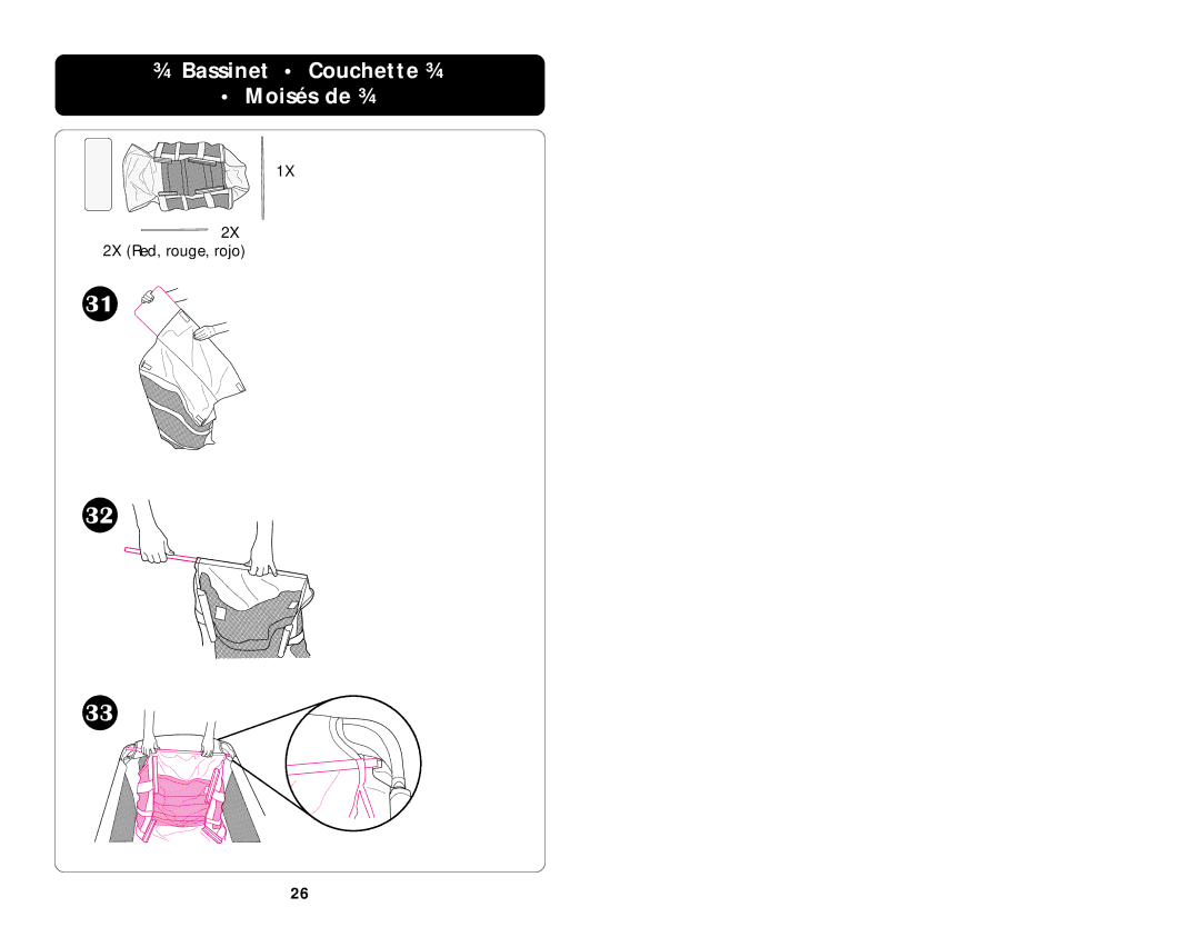 Graco ISPP004AB manual ¾ Bassinet Couchette ¾ Moisés de ¾ 