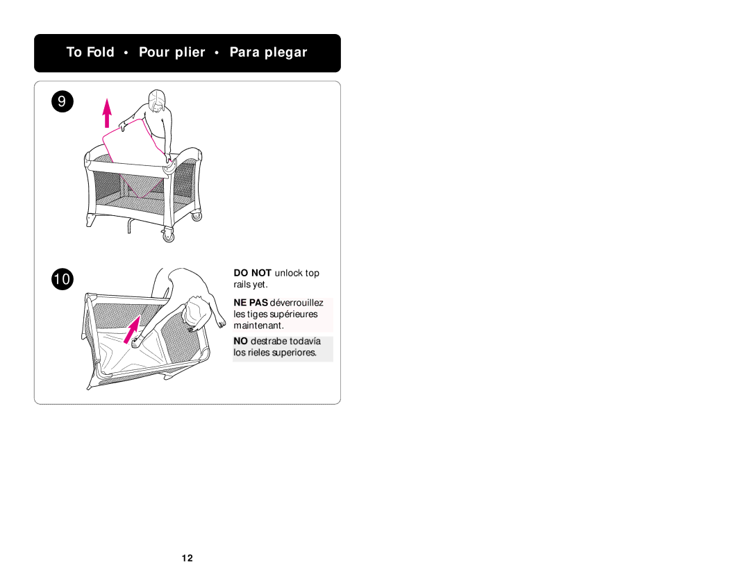 Graco ISPP008AA manual To Fold Pour plier Para plegar 