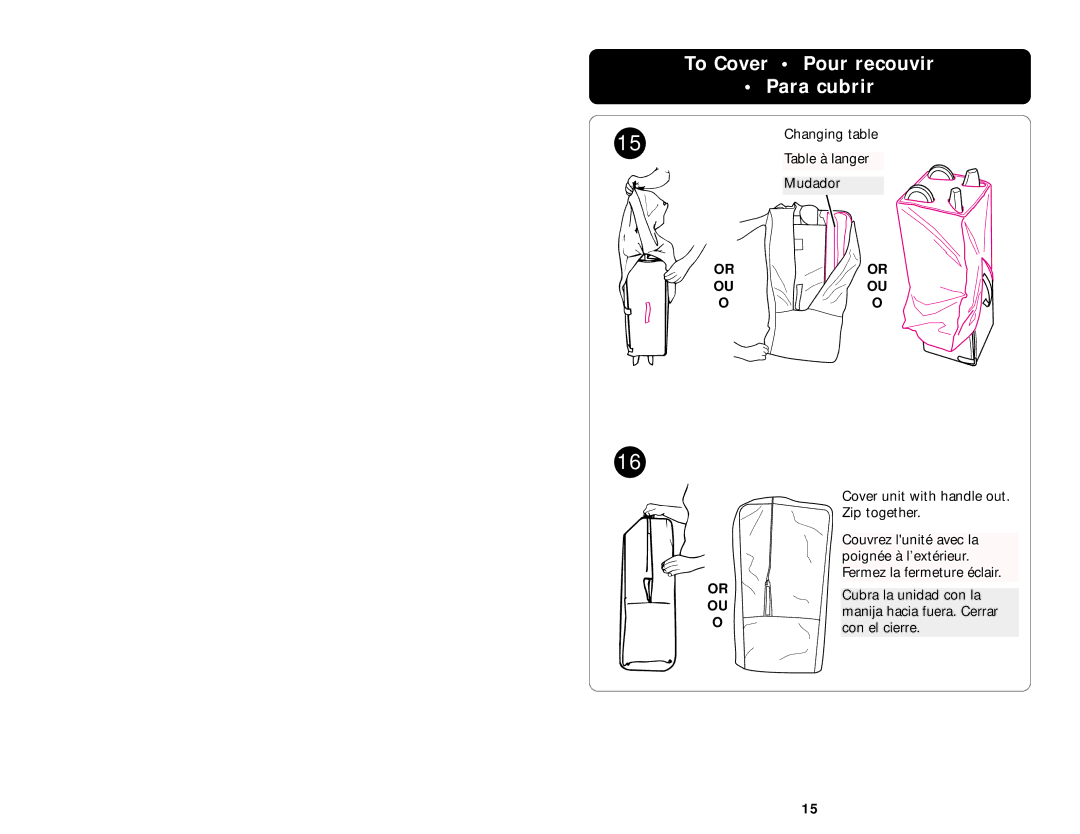 Graco ISPP008AA manual To Cover Pour recouvir Para cubrir, Or OU O 