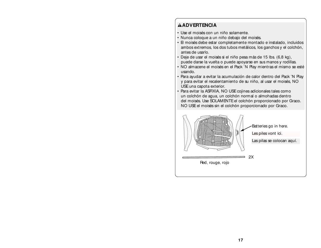 Graco ISPP008AA manual Advertencia 