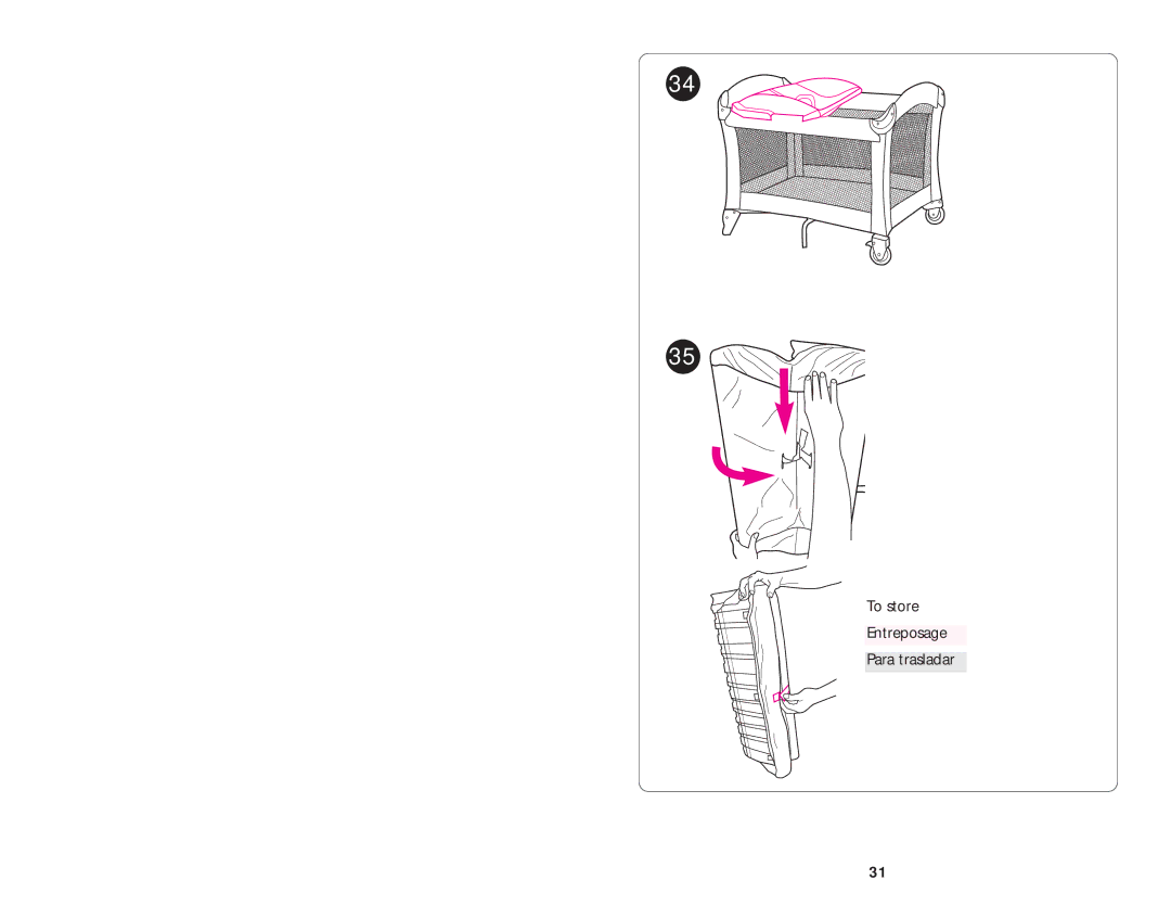 Graco ISPP025AA manual To store Entreposage Para trasladar 