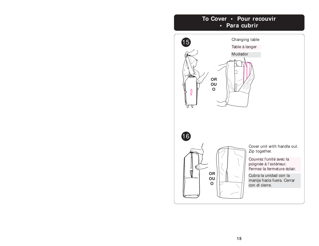 Graco ISPP025AA manual To Cover Pour recouvir Para cubrir, Or OU O 