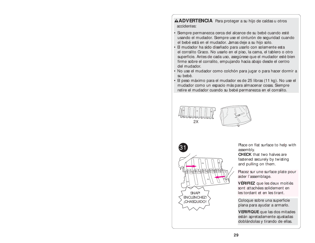 Graco ISPP025AA manual Snap Enclenchez ¡CHASQUIDO 