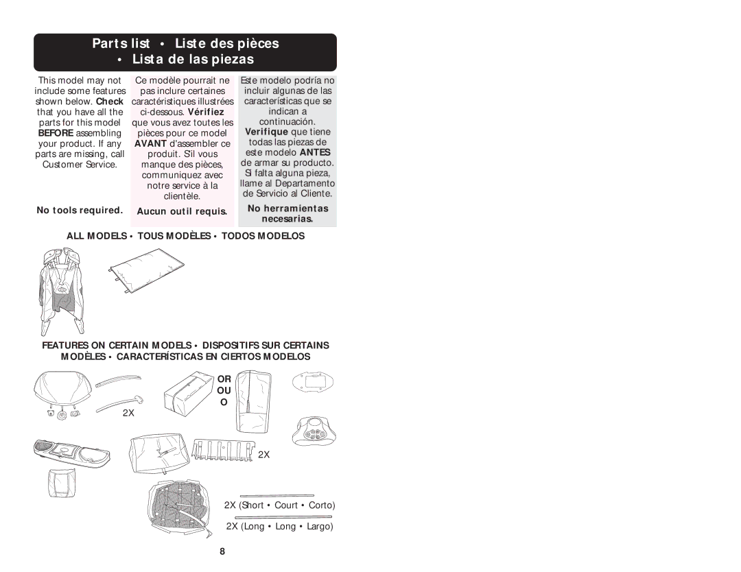 Graco ISPP025AA manual Parts list Liste des pièces Lista de las piezas, Verifique que tiene 