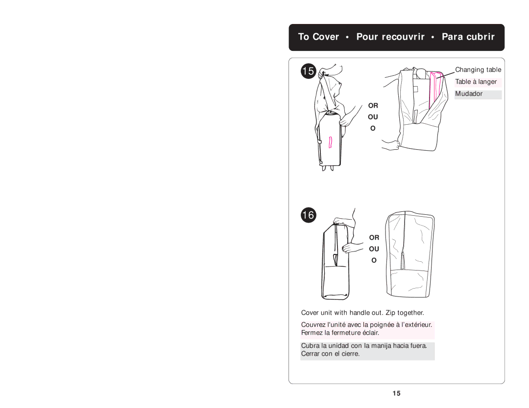 Graco ISPP027AB manual Pour recouvrir Para cubrir 