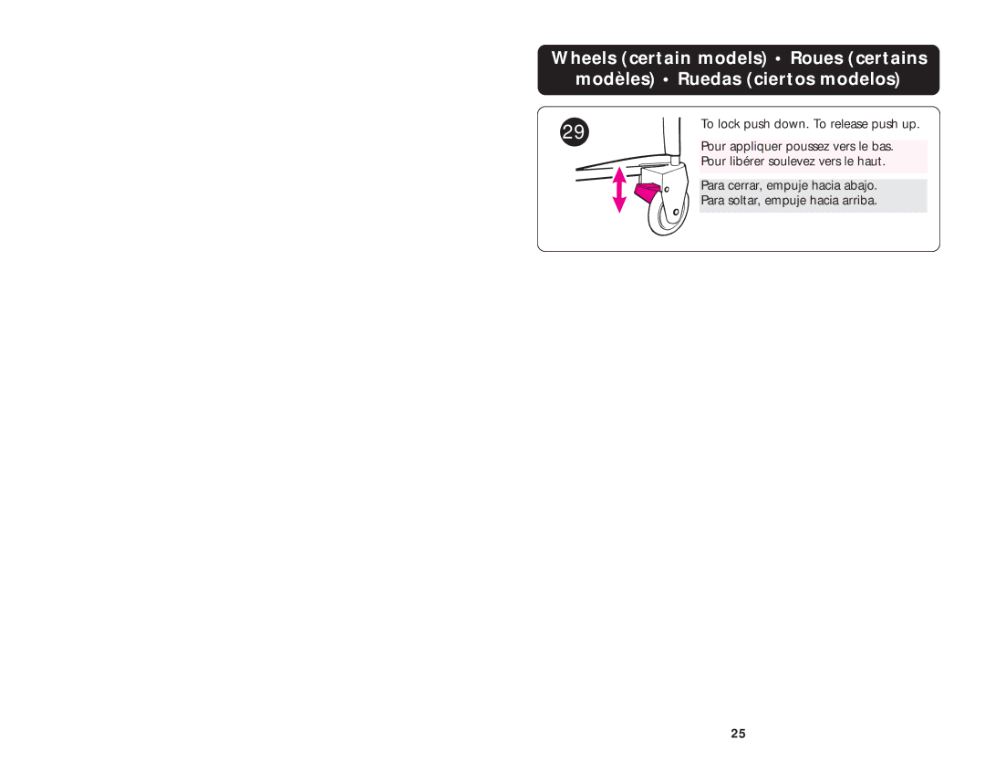 Graco ISPP027AB manual To lock push down. To release push up 